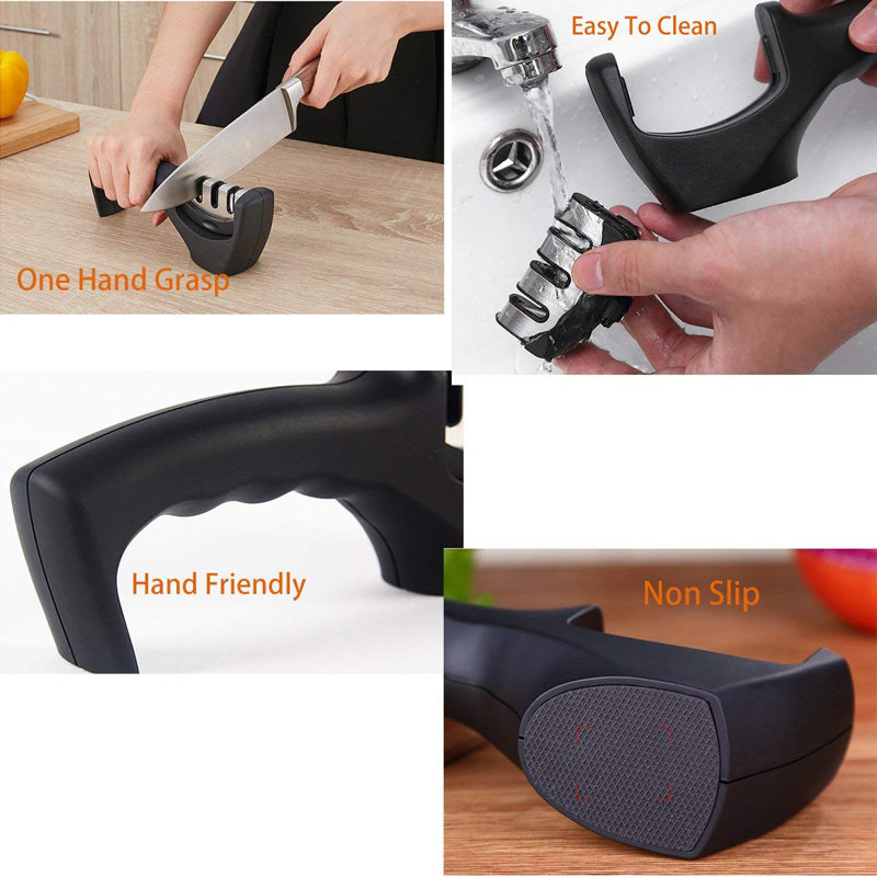 LIGHTSMAX Manual Knife Sharpener with 3-Stages LIGHTSMAX Manual Knife Sharpener with 3-Stages