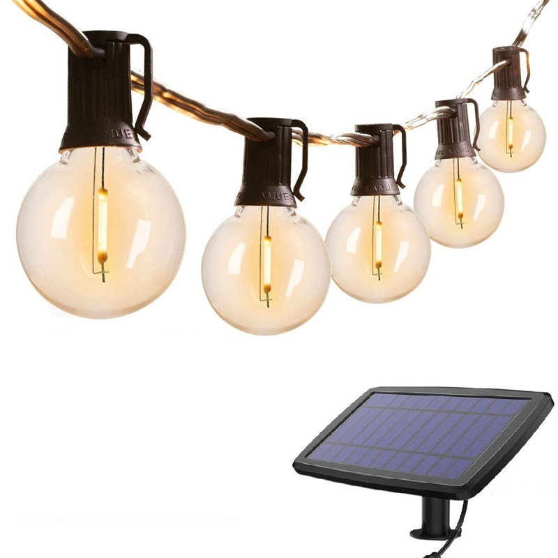 G40 Solar Powered 18Ft Outdoor String Lights