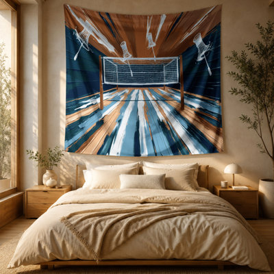 Sports Badminton Court Wall Tapestry