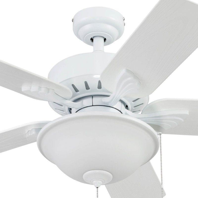Viretta 42'' Ceiling Fan with Light Kit, White with White Blades