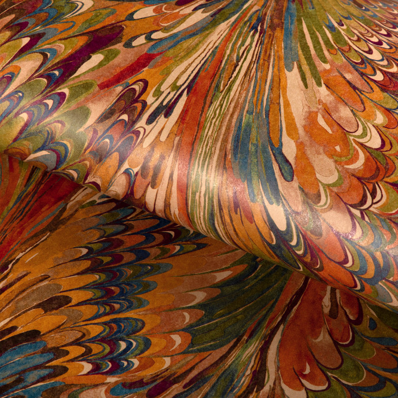 Barwick Taplow Abstract Pulp Blend Border, Clay/Plum