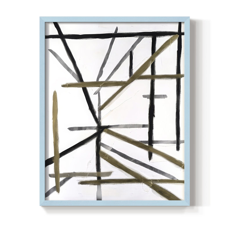 Edifice I Framed Print - Solid Wood, 30" H x 24" W, Blue