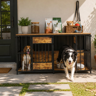 Mobilier de caisse en bois pour chien, grand chenil avec plateau de rangement, cage intérieure pour animal
