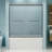 56"-60" W X 58" H Double Sliding Bathtub Shower Door, Semi-Frameless Bypass Tub Door, 1/4" (6Mm) Tempered Glass With Explosion-Proof Film, Adjustable Aluminum Alloy Frame-118169661
