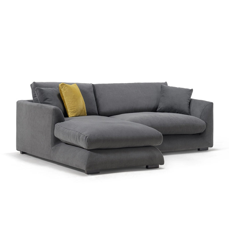Canapé modulaire Dedi, Accoudoir à gauche (vu de face), Mélange de lin gris