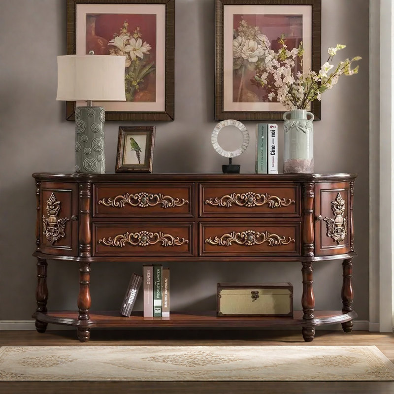 Console American Retro, H 34,25 po x l 70,87 po x P 15,75 po, Brun