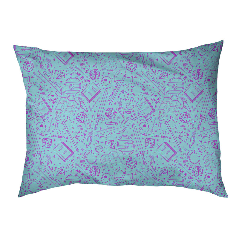 Coussin Byrge, Moyen (H 14 po x l 42,5 po x P 32,5 po), Bleu / Rose