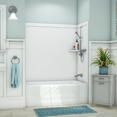 FlexStone Elite 60"W x 32"D x 60"H Alcove Bathtub Surround in White