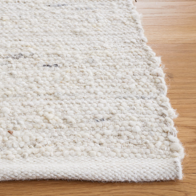 Blairsville Ivory Wool Flat Woven by Hand
