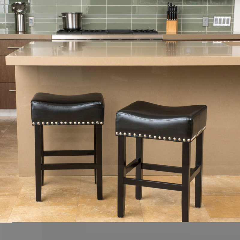 Tabouret de comptoir 26 po en cuir sans dossier