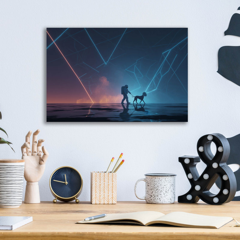 Art mural en verre épique «Best Friends To Infinity And Beyond» par Ann Klee, 16 po x 12 po