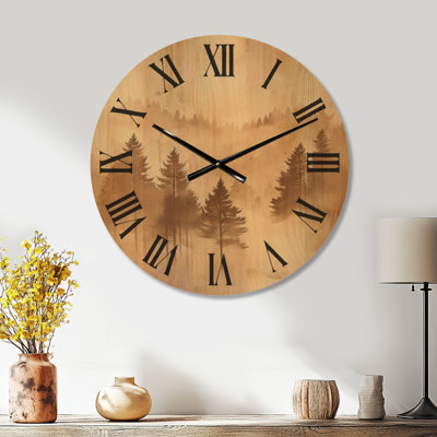 Très grande horloge murale en bois Wilderness