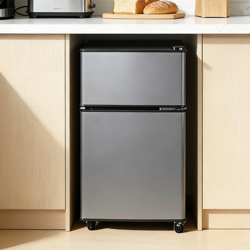 3.2 Cu.ft Mini Fridge With Freezer Mini Fridge With Adjustable Shelves Small Refrigerator With 2-Door For Home, Kitchen, Office And Bedroom