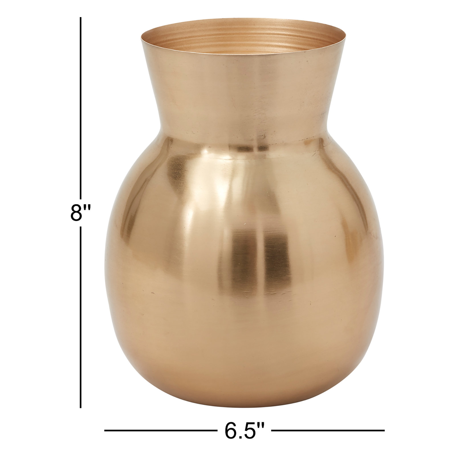 Corla Handmade Metal Table Vase, 8" H x 6.5" W x 6.5" D