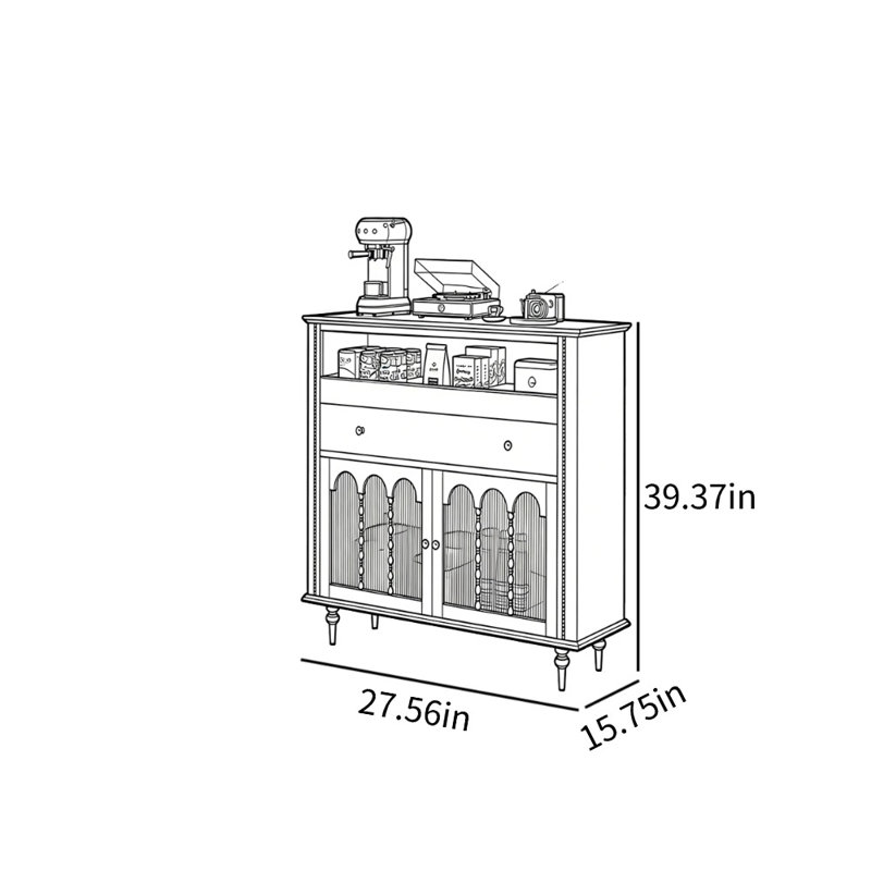 Armoire d'appoint Mid, H 39,37 po x l 27,56 po x P 15,75 po