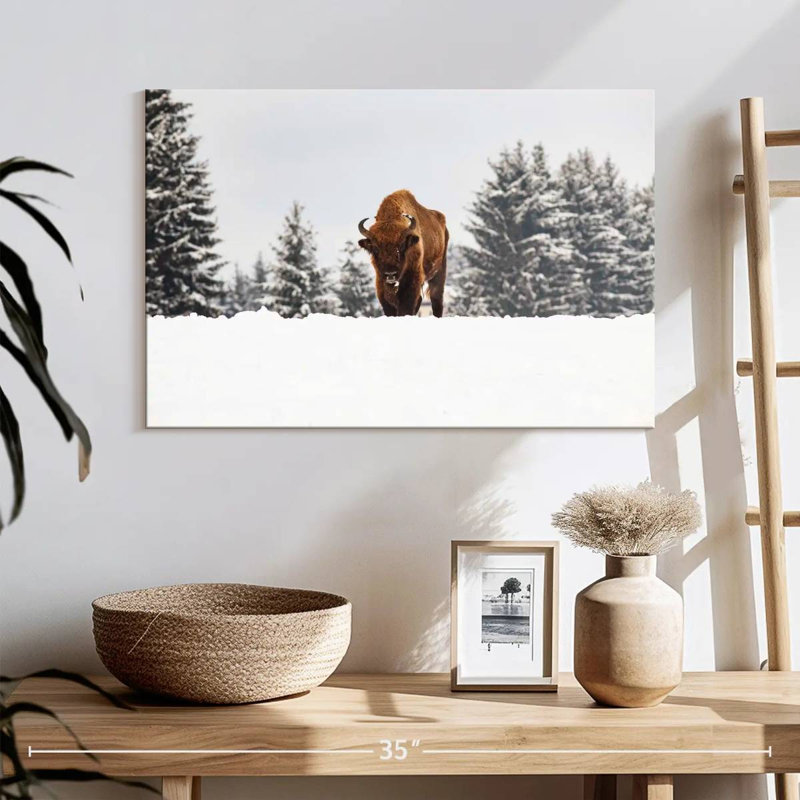 Bison At Winter Fields, 16" H x 24" W