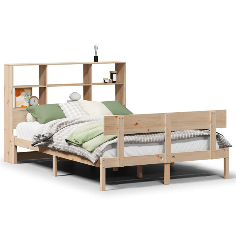 Brickerville Solid Wood Bed, 160 x 200cm, White