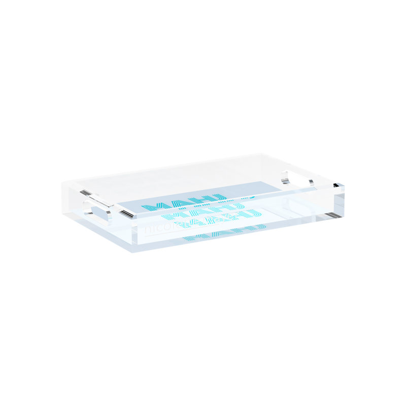 Mahjong Acrylic Decorative Tray, Blue, Rectangle, 12.5"W x 7.75"D x 2"H