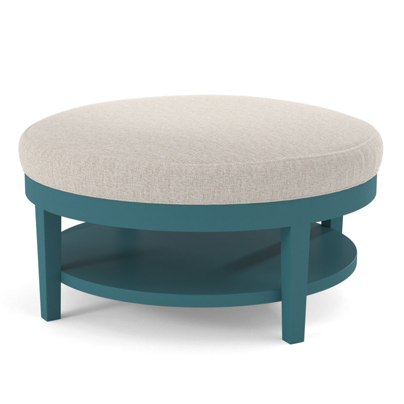 Midtown Upholstered Ottoman, Snow Crypton Performance; 0884-91, Antique Black Finish