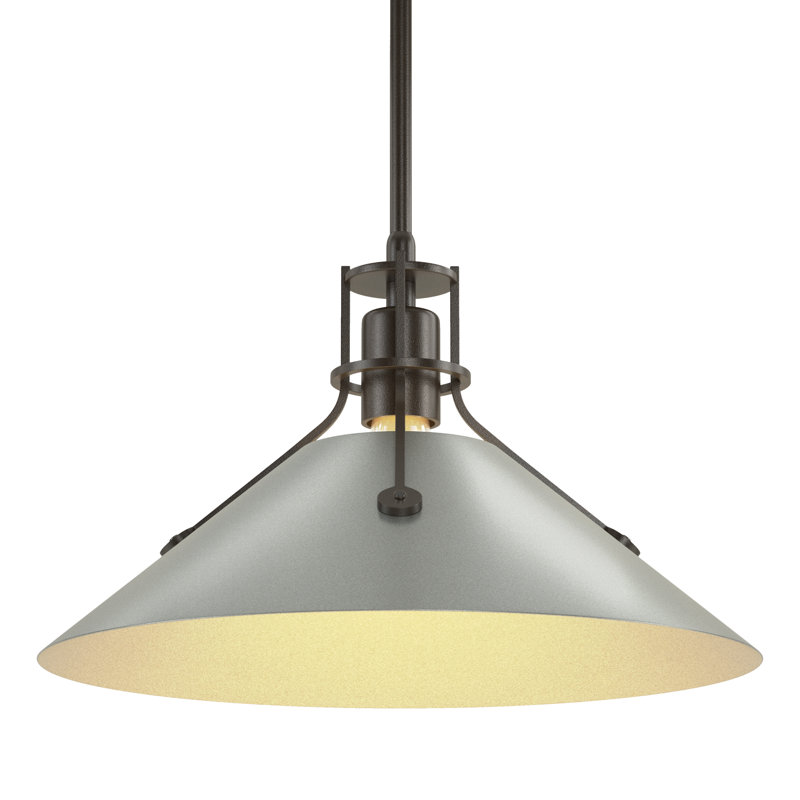 Luminaire suspendu conique à 1 lumière Henry, H 56,3 po x l 14,4 po x P 14,4 po, Platine rétro, Bronze huilé