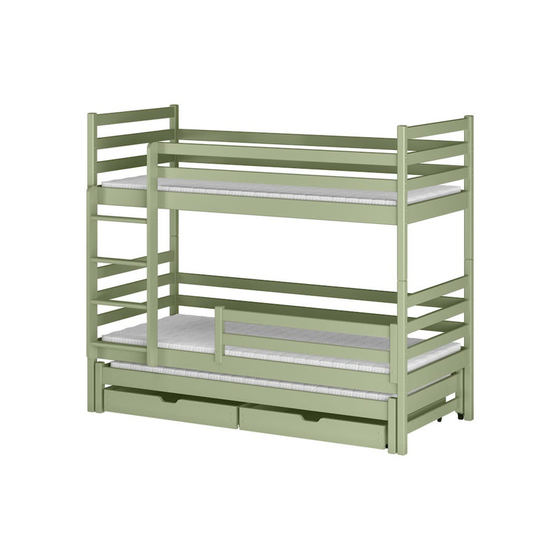Single (3') Platform Bed Frame with Trundle Included, Olive