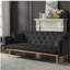 Futon-lit pliable convertible NOIR, canapé-lit pour un espace de vie compact.