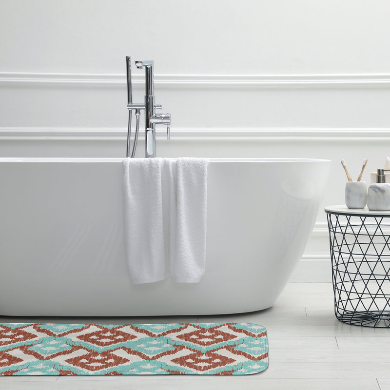 Tapis de bain Hipster, L 21 po x L 34 po, Bleu / brun