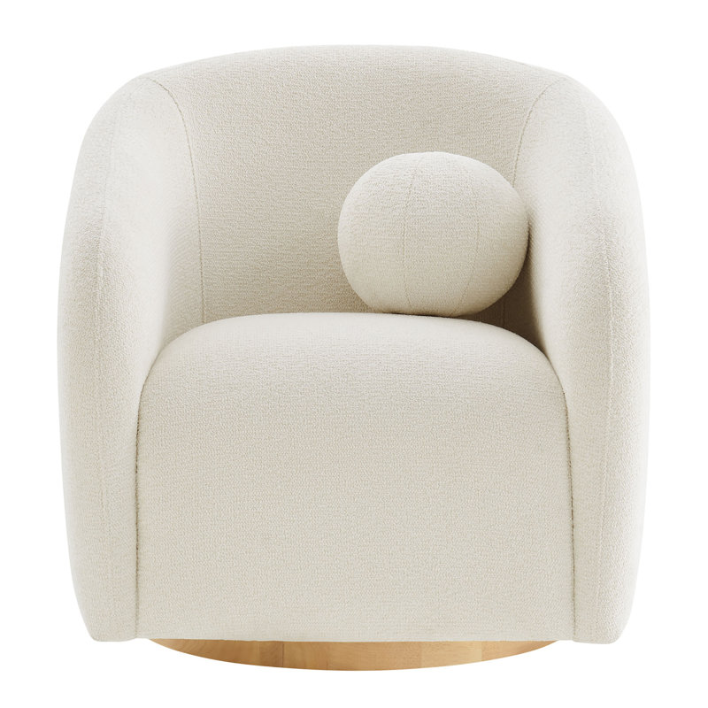 Fauteuil en chenille Jonina, Cream