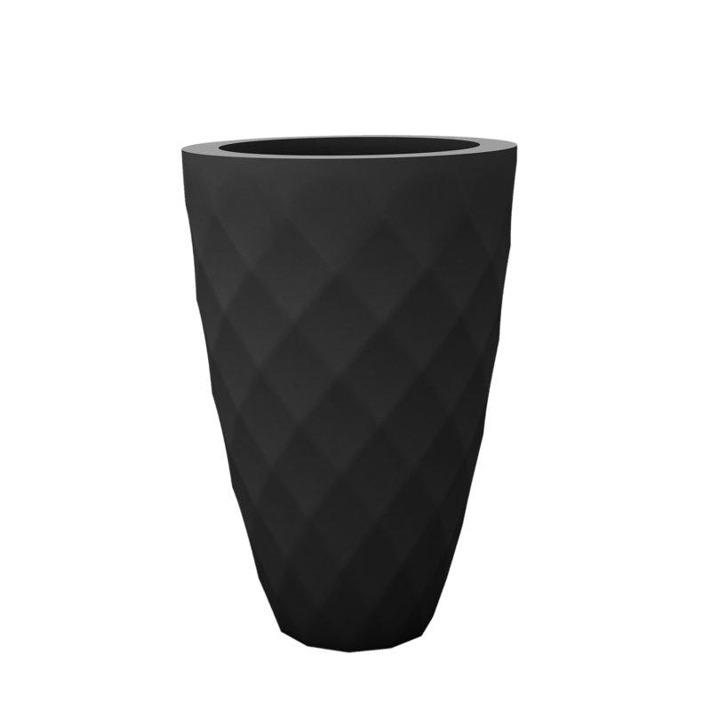 Nano Resin Pot Planter, Anthracite, 14.25" H x 7" W x 7" D