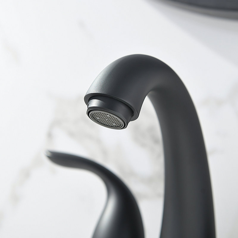 Centerset 2-handle Bathroom Faucet with Drain Assembly, Matte Black