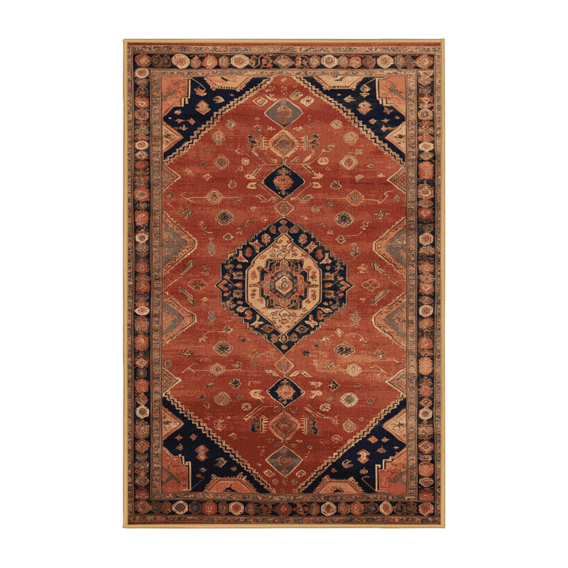Machine Washable Persian Brown Area Rug, Runner 2' x 4'