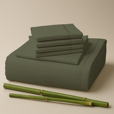 Ensemble de draps en rayonne de bambou de qualité supérieure avec poches profondes, rafraîchissant et respirant