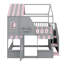 Lit superposé Kids Playhouse avec escalier de rangement intégré et tablettes ouvertes-129444764