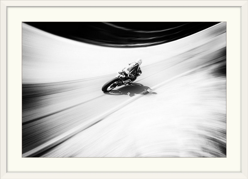 "A Smoother Road" par Paul Abrantes, reproduction de photo de Straub, H 28 po x l 38 po x P 1 po, Cadre blanc