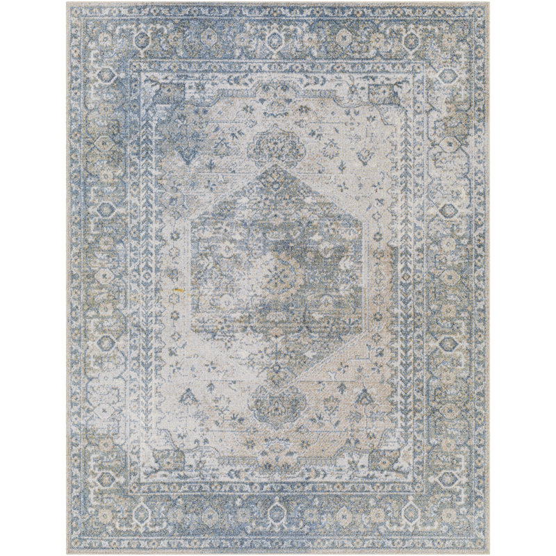 Bemidji Washable Oriental Indoor Rug, Round 6'7"