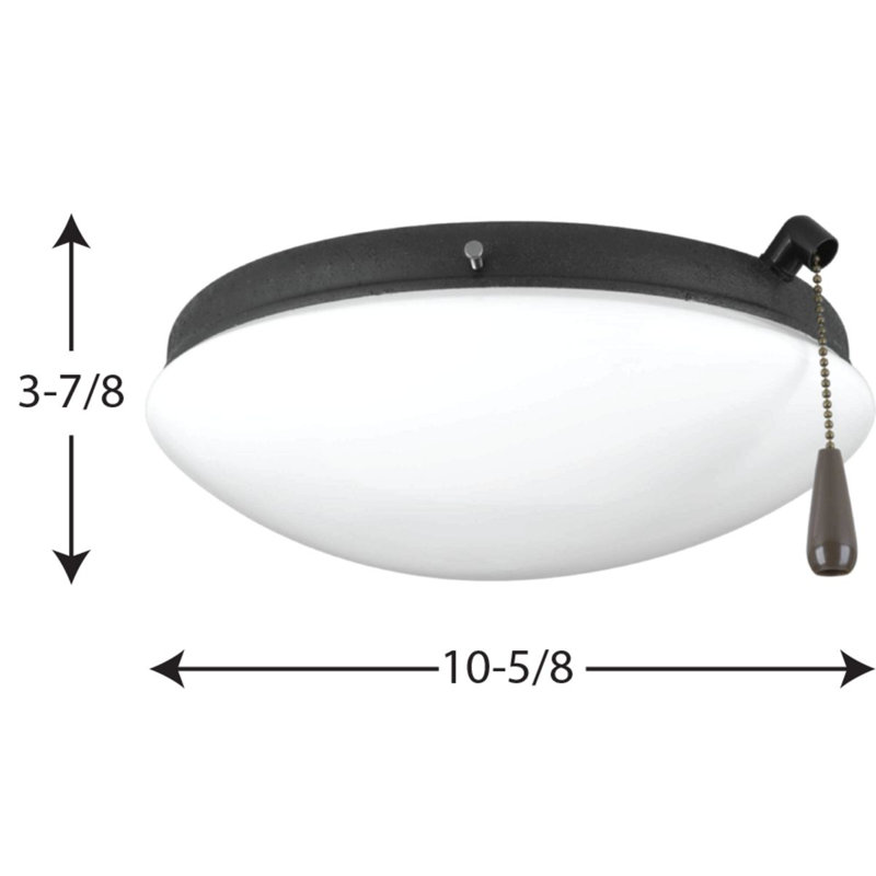 Forged Black LED Ceiling Fan Light Kit with Opal Glass Shade