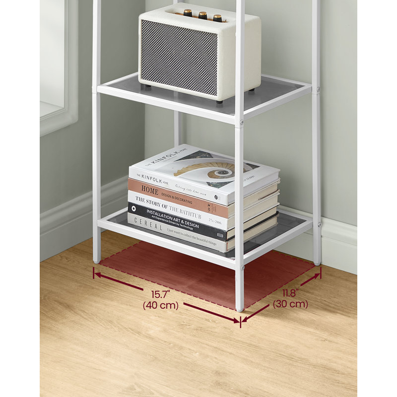 Abrihet 40cm W Steel Bookcase, Pearl White/Slate Grey