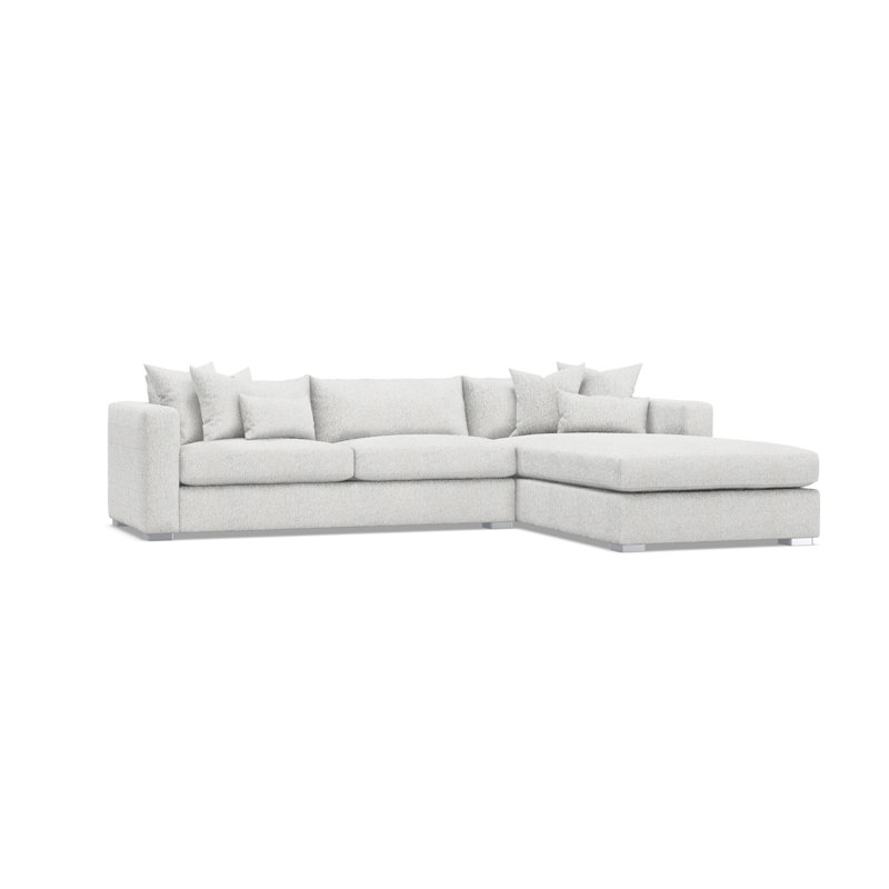 Sectional, Cream Boucle, Right Hand Facing