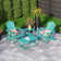 Outdoor Poly Adirondack Chair With Side Table And Coffee Table 4-Piece Set
