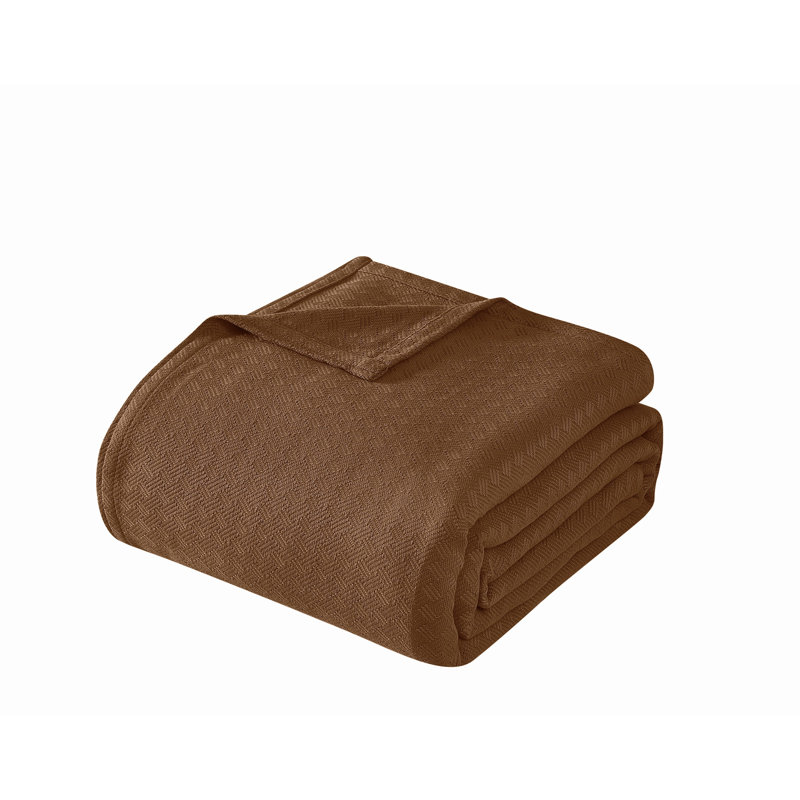 Couverture en coton Vince Camuto Classic, Chocolat / Brun, Grand lit