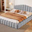 Tête de lit tapissier en velours pour lit double-1664375626