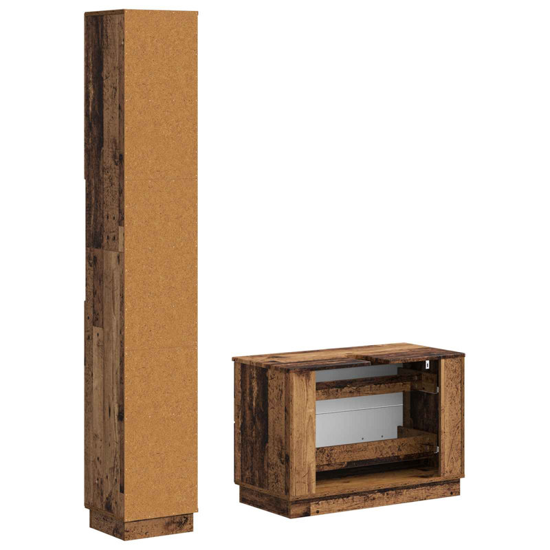 Bathroom Storage Furniture Set, Old Wood