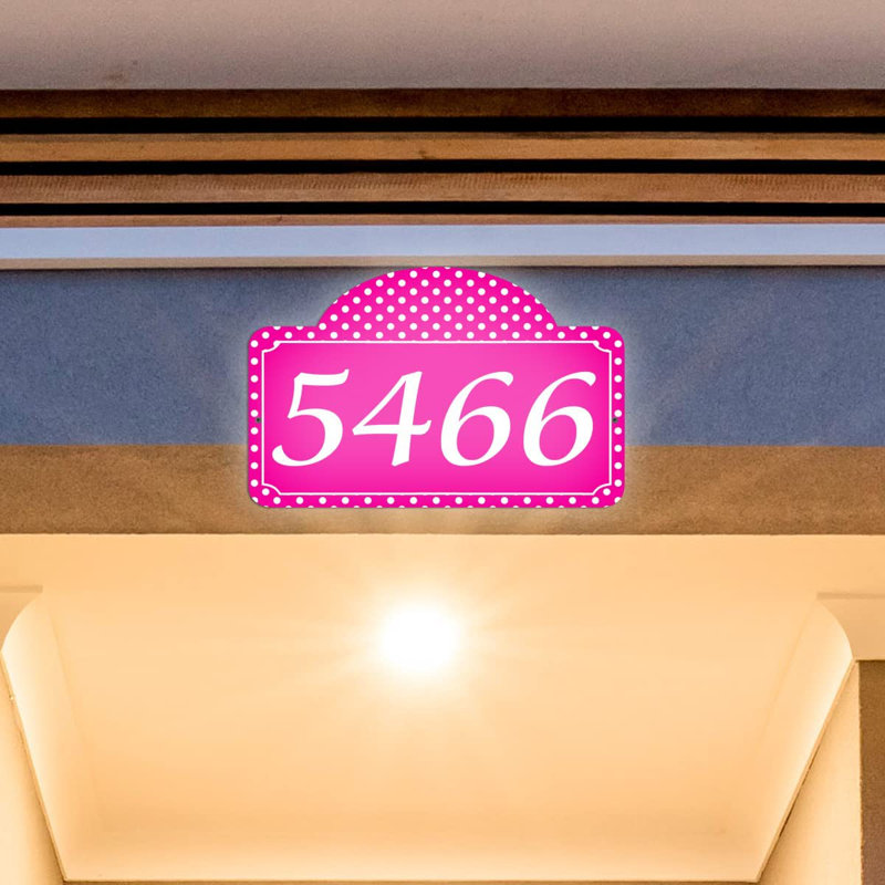 Plaque d'adresse sur 1 ligne, Rose chaud, Oui