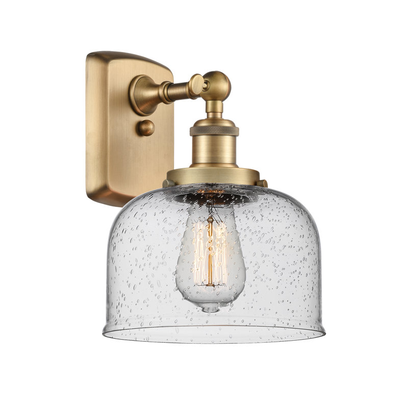Applique murale 1 lumière 8 po Ballston Urban Bell, Grainé, Laiton brossé, Ampoule non incluse