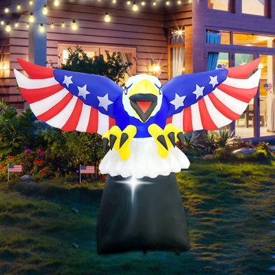 GOOSH 8.5 FT Independence Day Inflatable Patriotic Bald Eagle with LED Lights