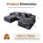 Wrought Studio™ L-Shaped & U-Shaped Modular Cloud Sectional Sofa with 2 Ottomans, Modern Luxury Corduroy  Gray Compression Couches, Deep Seat Comfy Cloud Couch for Living Room, No Assembly Required-929932478