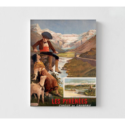 Pyrenees Travel Poster Vintage, Extra Large Retro Style Cafe Poster Print, Retro Travel Artwork Decor, Framed Pyrenees Art Print