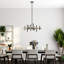 Lustre moyen 8 lumières noires avec accents en nickel brossé-1300113616-1300113617