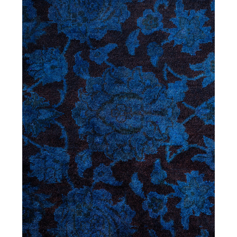Overdyed Hand-Knotted Wool Modern-Contemporary Purple Area Rug 6' 2" x 9' 0"