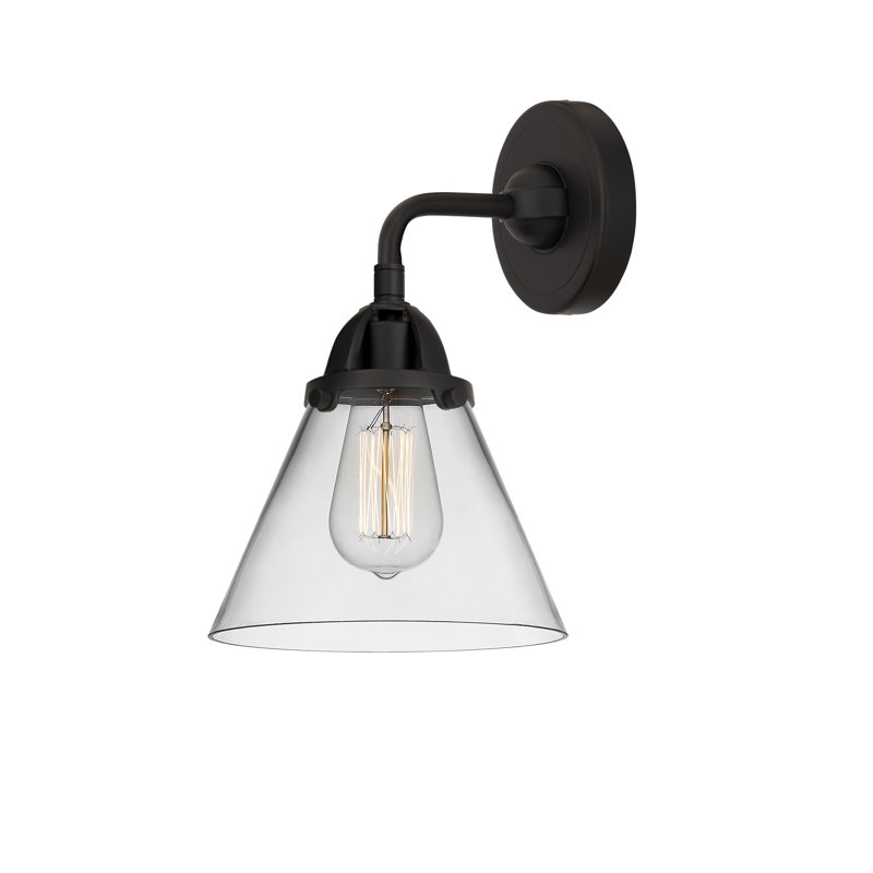 Shauna Armed Sconce, LED, Clear, Matte Black